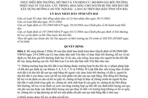 Quyết định 23/2009/QĐ-UBND sửa đổi thực hiện bồi thường, hỗ trợ tái định cư; bộ đơn giá thiệt hại tài sản, cây trồng, hoa màu