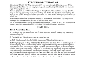 Quyết định 68/2009/QĐ-UBND diện tích tối thiểu được tách thửa từng loại đất trên địa bàn tỉnh Đồng Nai