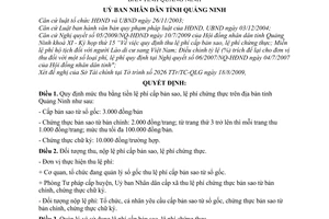 Quyết định 2925/2009/QĐ-UBND thu lệ phí cấp bản sao, lệ phí chứng thực trên địa bàn tỉnh Quảng Ninh