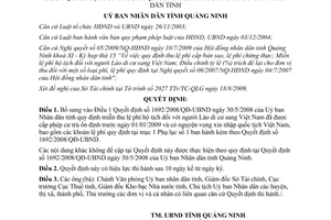 Quyết định 2924/2009/QĐ-UBND miễn thu lệ phí hộ tịch đối với người Lào Quảng Nin