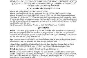 Quyết định 2919/2009/QĐ-UBND điều chỉnh tỷ lệ (%) trích để lại cho đơn vị thu phí thẩm định đề án, báo cáo thăm dò, khai thác, sử dụng nước dưới đất;