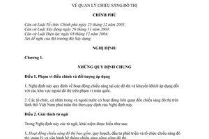 Nghị định 79/2009/NĐ-CP  quản lý chiếu sáng đô thị