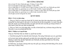 Quyết định 115/2009/QĐ-TTg  chức năng, nhiệm vụ, quyền hạn và cơ cấu tổ chức của Tổng Cục thuế