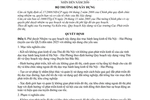 Quyết định 952/QĐ-BXD phê duyệt Nhiệm vụ quy hoạch xây dựng