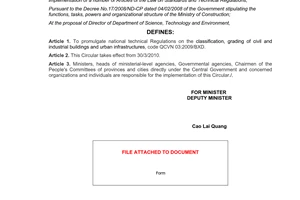 Circular No. 33/2009/TT-BXD promulgating the national technical regulation