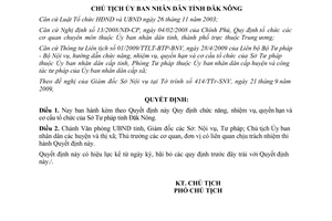 Quyết định 1502/QĐ-UBND năm 2009 chức năng nhiệm vụ quyền hạn Sở Tư pháp Đăk Nông