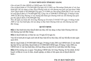 Quyết định 97/2009/QĐ-UBND Chương trình xúc tiến thương mại