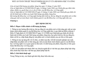 Thông tư 22/2009/TT-BKHCN hướng dẫn trình tự, thủ tục đăng ký sản phẩm mới có khả năng gây mất an toàn