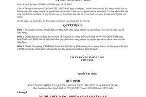 Quyết định 707/QĐ-UBND năm 2009 Quy định chức năng nhiệm vụ quyền hạn