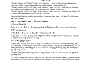 Thông tư 26/2009/TT-BGDĐT quy định mặc đồng phục và lễ phục tốt nghiệp của học sinh, sinh viên