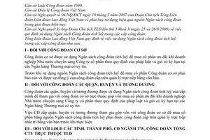 Quy định 1310/QĐ-TLĐ sử dụng ngân sách công đoàn tích luỹ