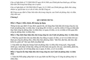Thông tư 53/2009/TT-BCA thực hiện dân chủ trong công tác Cảnh sát phòng cháy và chữa cháy