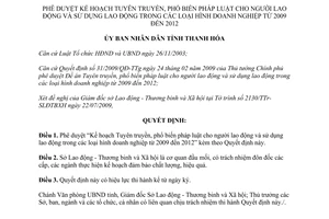 Quyết định số 3362/QĐ-UBND 2009 phổ biến pháp luật người lao động Thanh Hóa 2009 2012