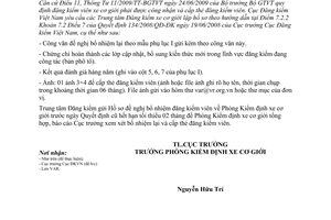 Công văn 891/ĐKVN bổ nhiệm lại cấp thẻ đăng kiểm viên