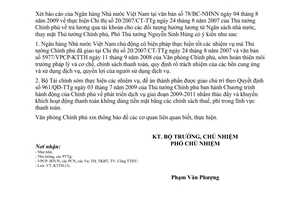 Công văn 6154/VPCP-KTTH thực hiện Chỉ thị 20/2007/CT-TTg trả lương qua tài khoản