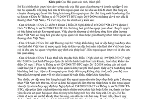 Công văn 12533/BTC-TCHQ  thủ tục hải quan hàng hóa đưa từ kho ngoại quan vào nội địa sau khi đã được chuyển nhượng quyền sở hữu