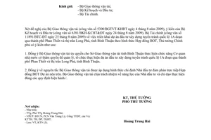 Công văn 1598/TTg-KTN triển khai dự án đầu tư xây dựng tuyến tránh quốc lộ 1A đoạn qua thành phố Phan Thiết thị trấn Long Phú, tỉnh Bình Thuận