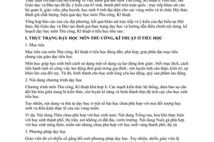 Công văn 7975/BGDĐT-GDTH hướng dẫn dạy học môn Thủ công, Kĩ thuật Tiểu học