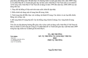 Công văn 8065/BGDĐT-GDTrH sử dụng Atlát Địa lí Việt Nam