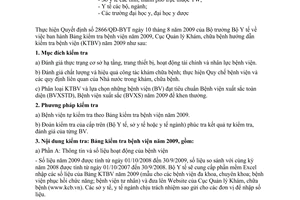 Công văn 768/KCB-NV  hướng dẫn kiểm tra bệnh viện  2009