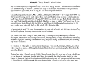 Công văn 13230/BTC-TCT xác định cư trú theo Luật thuế thu nhập cá nhân cho nhân viên người nước ngoài làm việc ngoài khơi