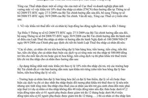 Công văn 3847/TCT-TNCN  hướng dẫn  Luật thuế thu nhập cá nhân