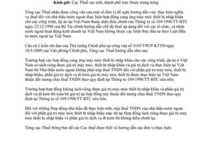 Công văn 3828/TCT-CS  chính sách thuế  nhà thầu nước ngoài