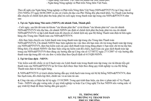 Công văn 7355/NHNN-TT hướng dẫn chuyển số chênh lệch phải thu hoặc phải trả trong thanh toán tập trung Ngân hàng Nông nghiệp và Phát triển nông thôn