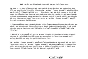 Công văn 3539/LĐTBXH-BTXH bố trí kinh phí rà soát đối tượng tâm thần nặng, lang thang, có hành vi gây nguy hiểm đến gia đình và cộng đồng năm 2010