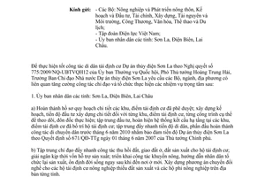 Công văn 6745/VPCP-KTN  thực hiện nhiệm vụ trọng tâm về di dân, tái định cư Dự án thủy điện Sơn La theo Nghị quyết 775/2009/NQ-UBTVQH12