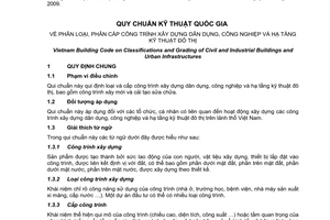 Quy chuẩn kỹ thuật Quốc gia QCVN 03:2009/BXD về phân loại, phân cấp công trình xây dựng dân dụng, công nghiệp và hạ tầng kỹ thuật đô thị do Bộ Xây dựng ban hành