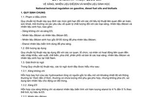 Quy chuẩn kỹ thuật Quốc gia QCVN 1:2009/BKHCN về xăng, nhiên liệu điêzen và nhiên liệu sinh học do Bộ trưởng Bộ Khoa học và Công nghệ ban hành
