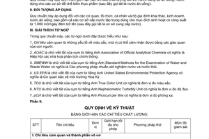 Quy chuẩn kỹ thuật Quốc gia QCVN 01:2009/BYT về về chất lượng nước ăn uống do Bộ Y tế ban hành