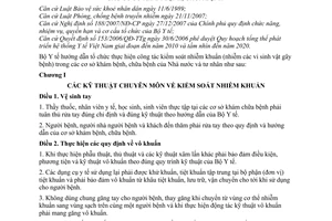 Thông tư 18/2009/TT-BYT  hướng dẫn công tác kiểm soát nhiễm khuẩn trong các cơ sở khám bệnh, chữa bệnh