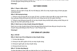 Thông tư 24/2009/TT-BGTVT  cấp, đổi, thu hồi đăng ký, biển số xe máy chuyên dùng có tham gia giao thông đường bộ