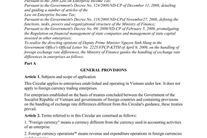Circular No. 201/2009/TT-BTC of October 15, 2009, guiding the handling of exchange rate differences in enterprises