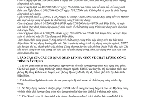 Hướng dẫn 584/HD-SXD công tác lập báo cáo tình hình chất lượng công trình xây