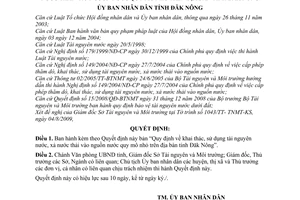 Quyết định 22/2009/QĐ-UBND khai thác, sử dụng tài nguyên nước