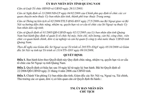 Quyết định 33/2009/QĐ-UBND chức năng nhiệm vụ quyền hạn Sở Ngoại vụ Quảng Nam