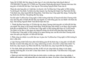 Thông báo 303/TB-BXD kết luận Thứ trưởng Nguyễn Đình Toàn