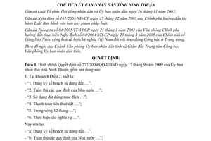 Quyết định 4096/QĐ-UBND 2009 đính chính Quyết định 272/2009/QĐ-UBND Ninh Thuận