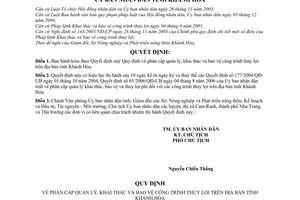 Quyết định 81/2009/QĐ-UBND  phân cấp quản lý, khai thác bảo vệ công trình thủy lợi trên địa bàn tỉnh Khánh Hòa