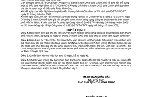 Quyết định 77/2009/QĐ-UBND đơn giá chi phí vận chuyển hành khách công cộng bằng xe buýt trên địa thành phố Hồ Chí Minh