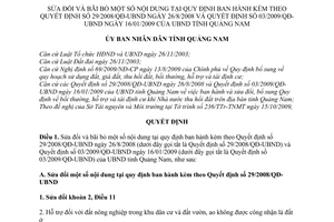 Quyết định 34/2009/QĐ-UBND sửa đổi Quyết định 29/2008/QĐ-UBND