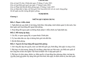 Nghị định 89/2009/NĐ-CP  hoạt động đối ngoại biên phòng