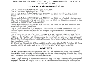 Quyết định 112/2009/QĐ-UBND Quy chế phối hợp liên ngành giải quyết đăng ký kinh doanh, đăng ký thuế đăng ký con dấu doanh nghiệp Hà Nội