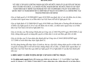 Hướng dẫn 8654/HD-SXD-QLN&CS cấp Giấy chứng nhận quyền sở hữu nhà ở