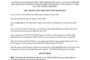 Quyết định 3766/QĐ-UBND 2009 kiểm kê đất đai xây dựng bản đồ hiện trạng sử dụng đất 2010 Thanh Hóa