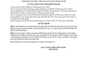 Quyết định 47/2009/QĐ-UBND  điều kiện đảm bảo vệ sinh an toàn thực phẩm,vệ sinh lao động  môi trường các cơ sở gia công, chế biến hạt Điều