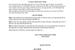 Quyết định 17/2009/QĐ-UBND trình tự, thủ tục xét cấp kinh phí hỗ trợ di dân vùng sạt lở bờ sông